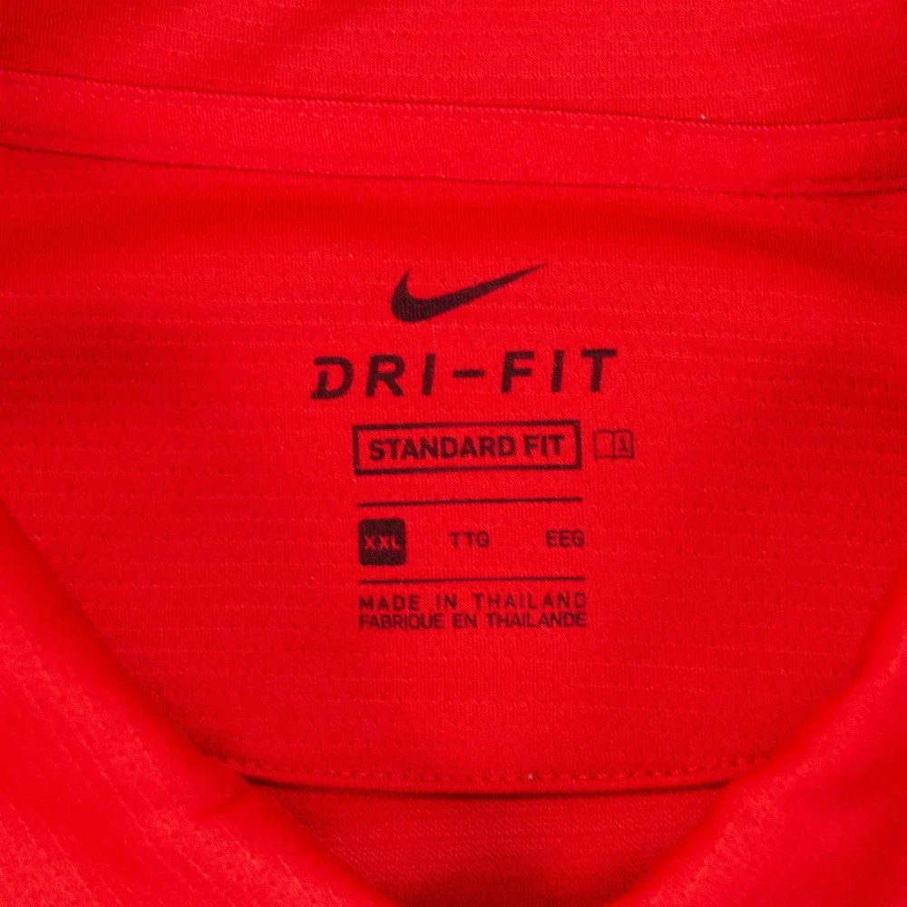 Nike Dri-Fit Golf Polo Shirt Mens XXL Red Maroon Striped SS Standard Fit